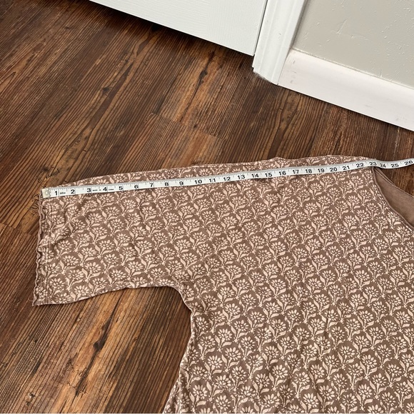 Fresh Produce Brown/Tan Flower Print Blouse Size XL/XXL - Picture 4 of 12